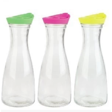 Haonai Brazilian 1000ml soy milk bottle glass milk bottle with plastic lid wholesales